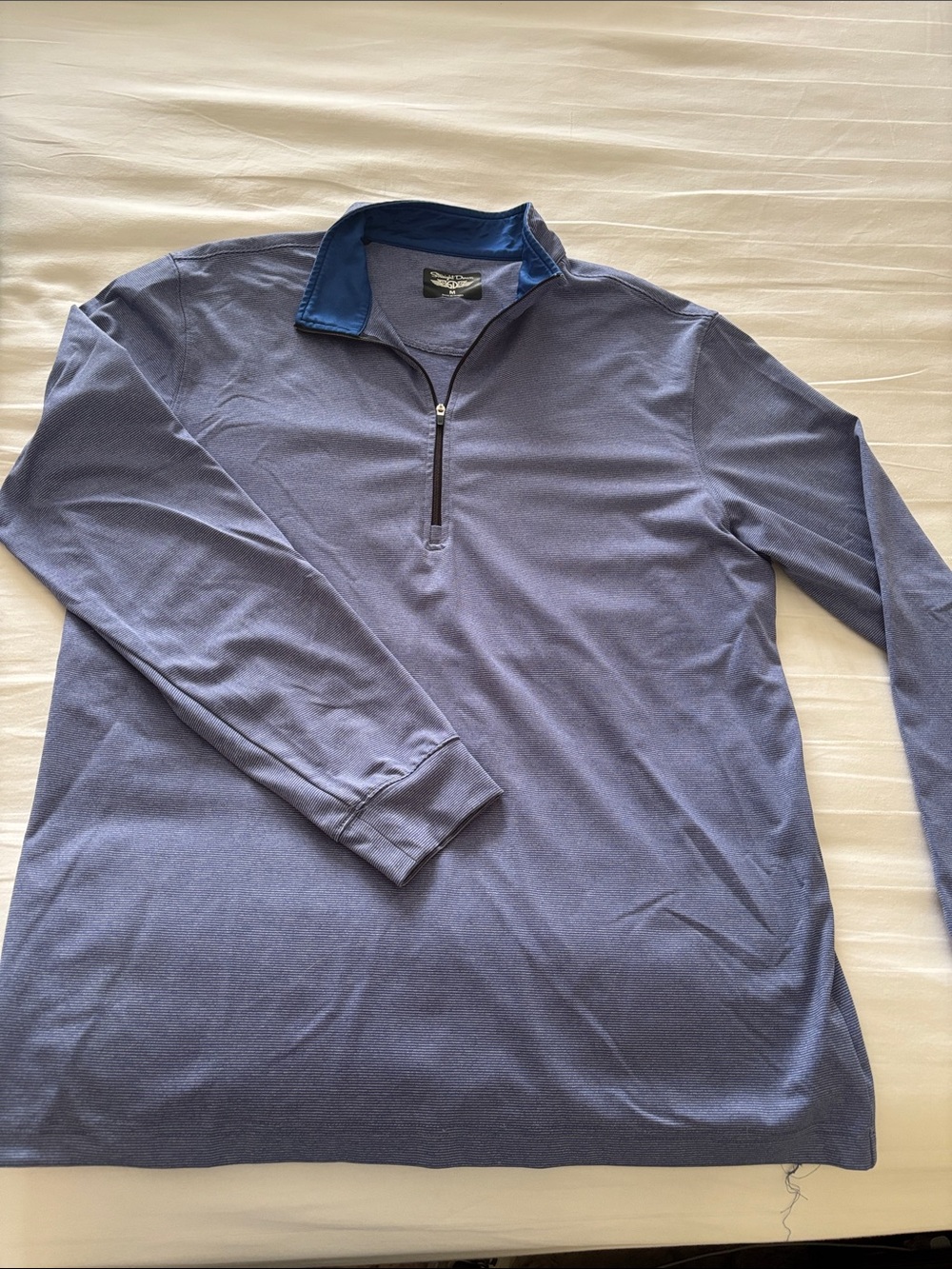 Men's Blue Half-Zip Long Sleeve Golf Pullover Sweater
